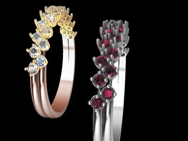 jigjag stone ring stl verified 3D print model_1