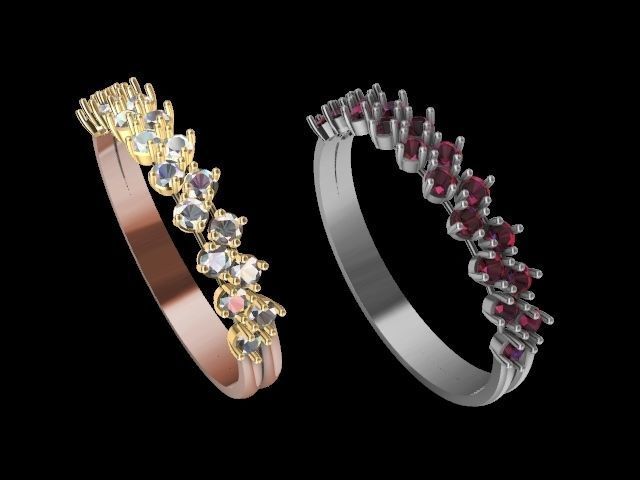 jigjag stone ring stl verified 3D print model_4