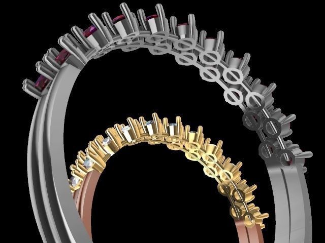 jigjag stone ring stl verified 3D print model_12