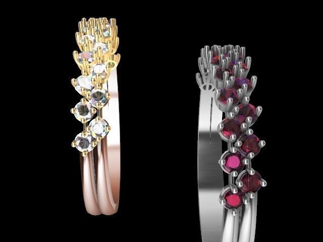 jigjag stone ring stl verified 3D print model_5