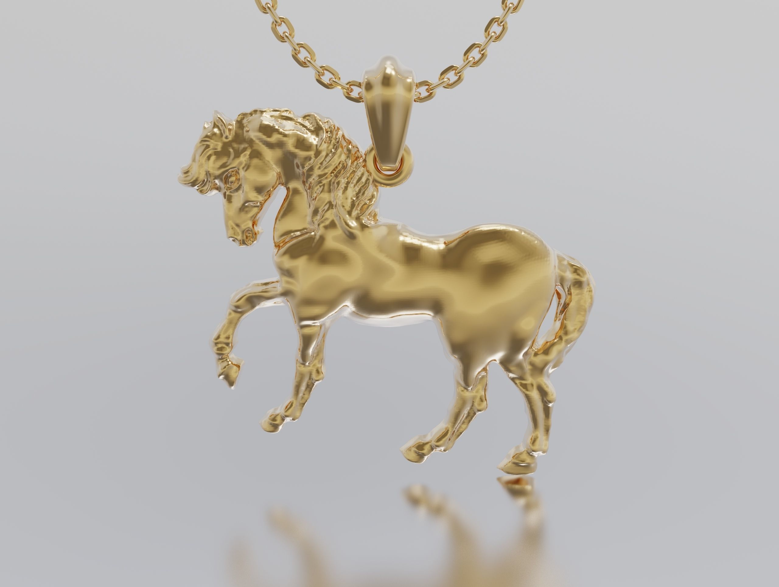 horse pendant 3D print model_1