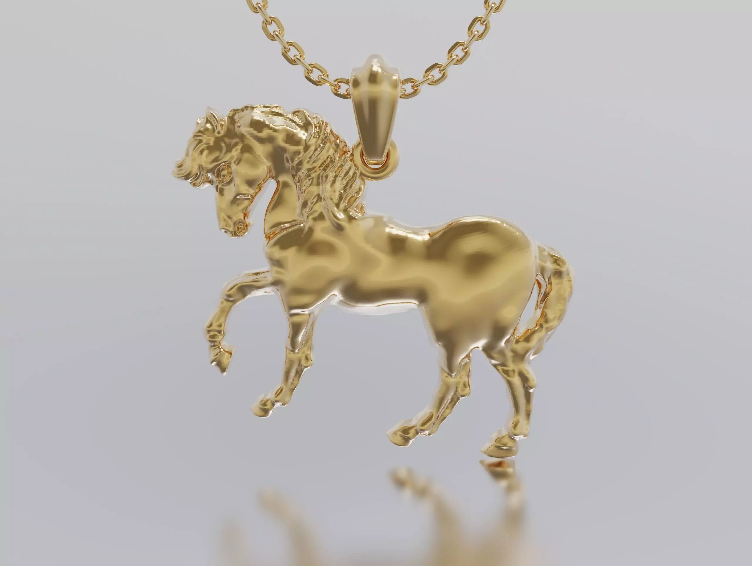 horse pendant 3D print model_0