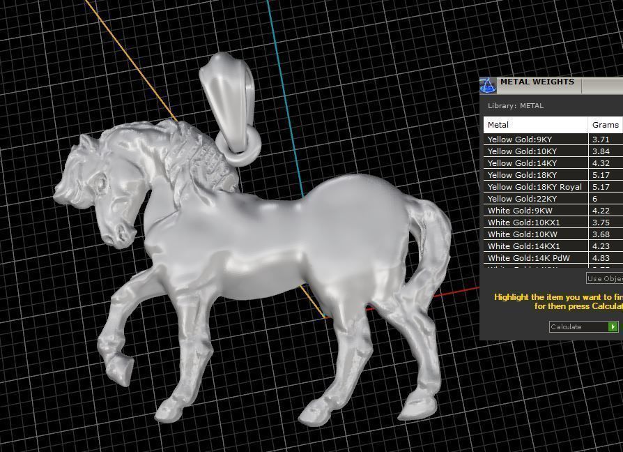 horse pendant 3D print model_3
