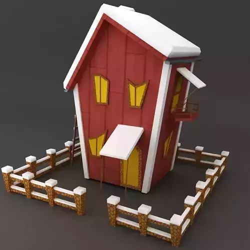 Cartoon snow house 3d model