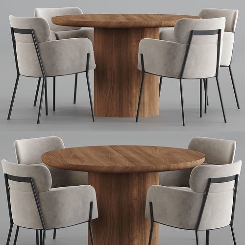 Cb2 Azalea Round Dining Table 3D model
