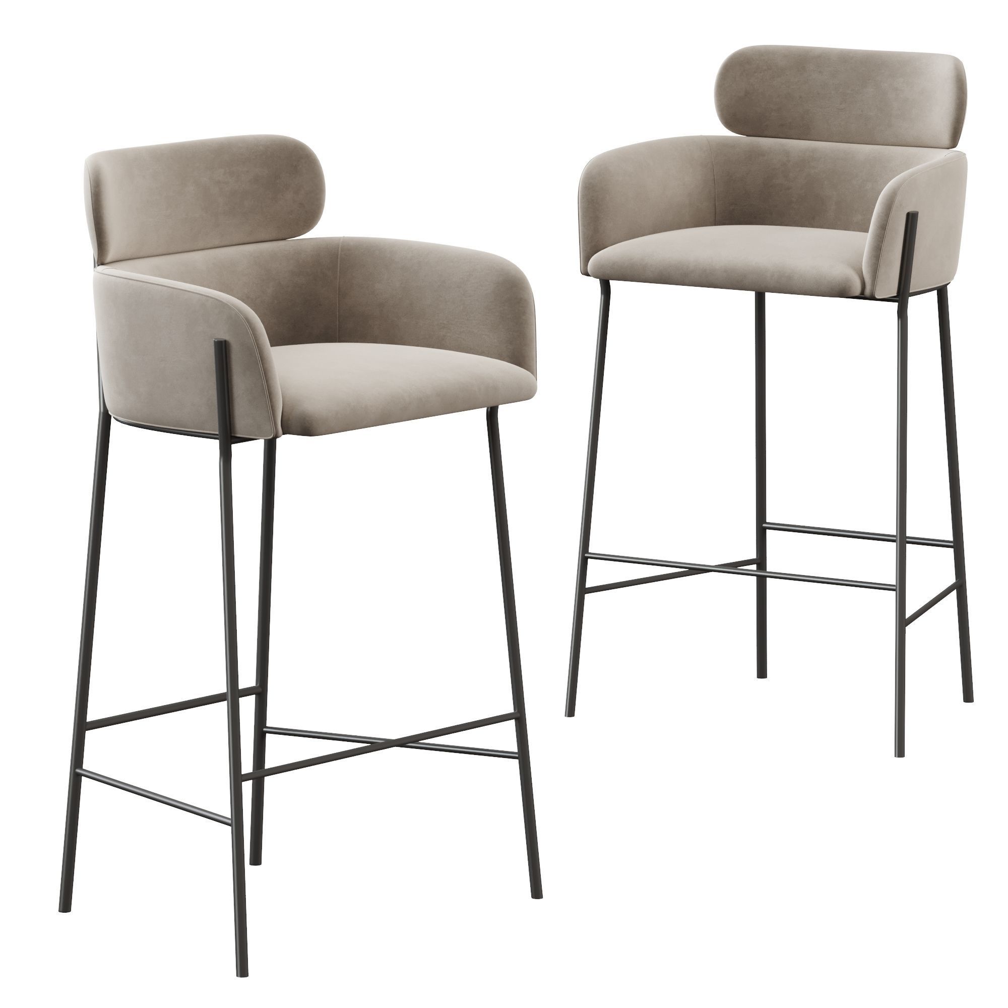 CB2 Azalea mink bar stool 3D model CGTrader