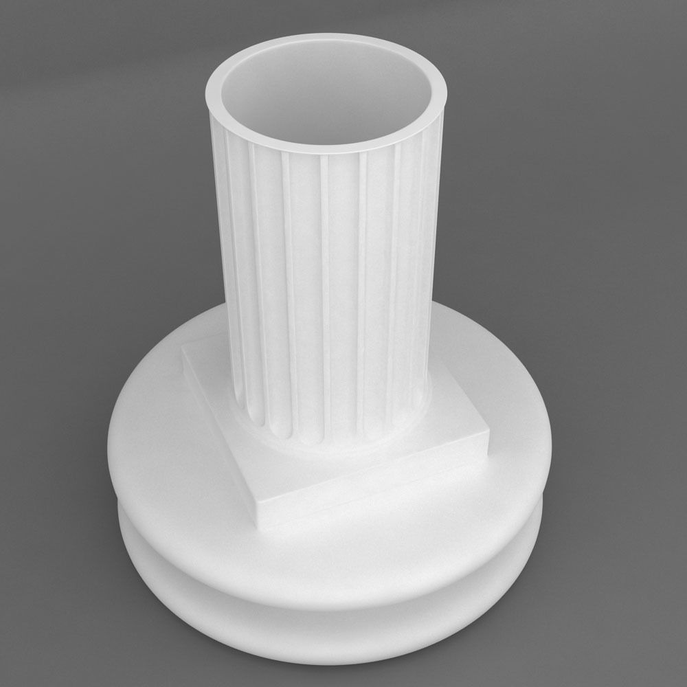 Printable cylindrical pedestal base   3D print model_1