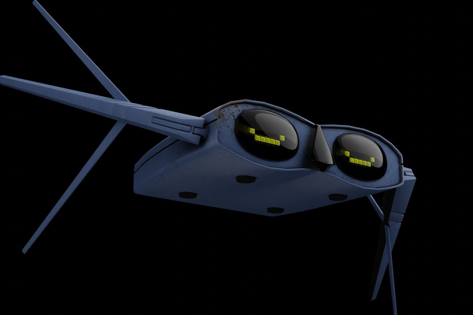 WIFI Router Robot Drone 3D model_4