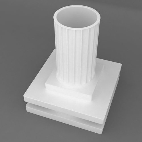 Printable square cylindrical pedestal base 3D print model
