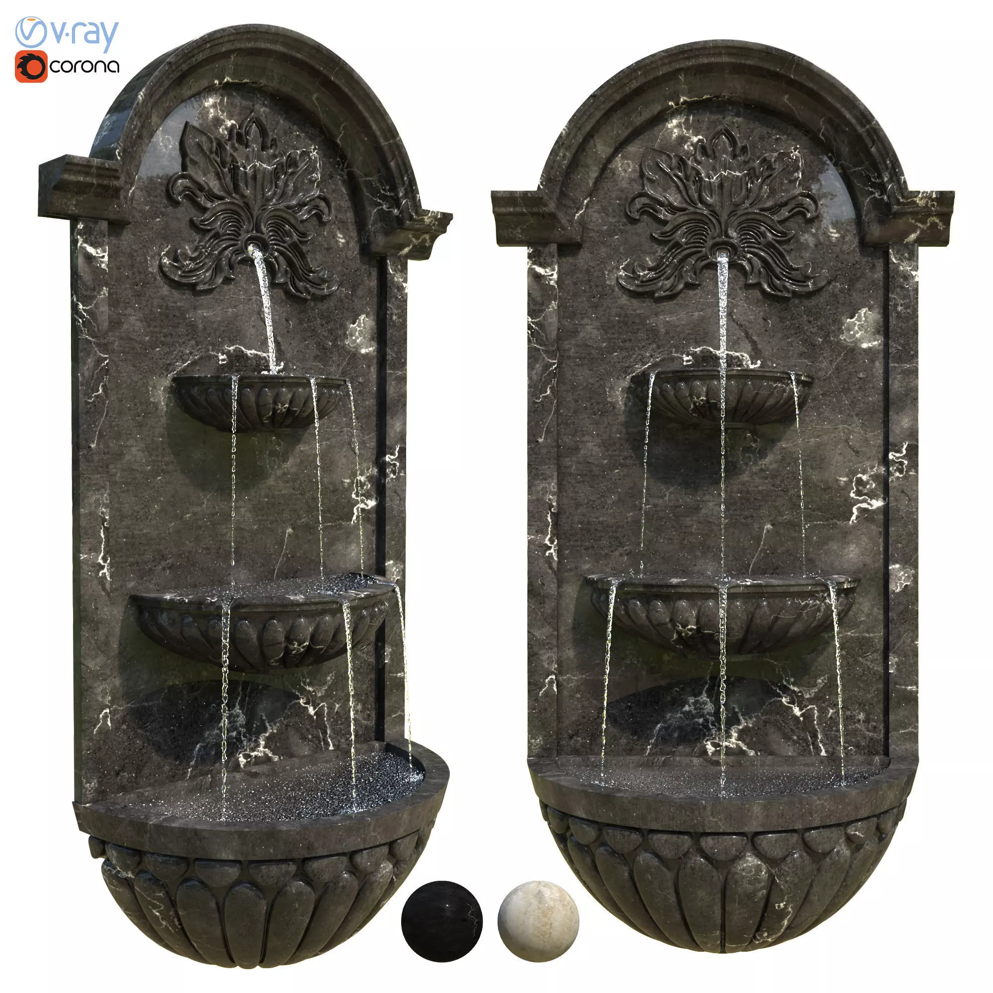 Classic Wall Fountain 02 3D model_0