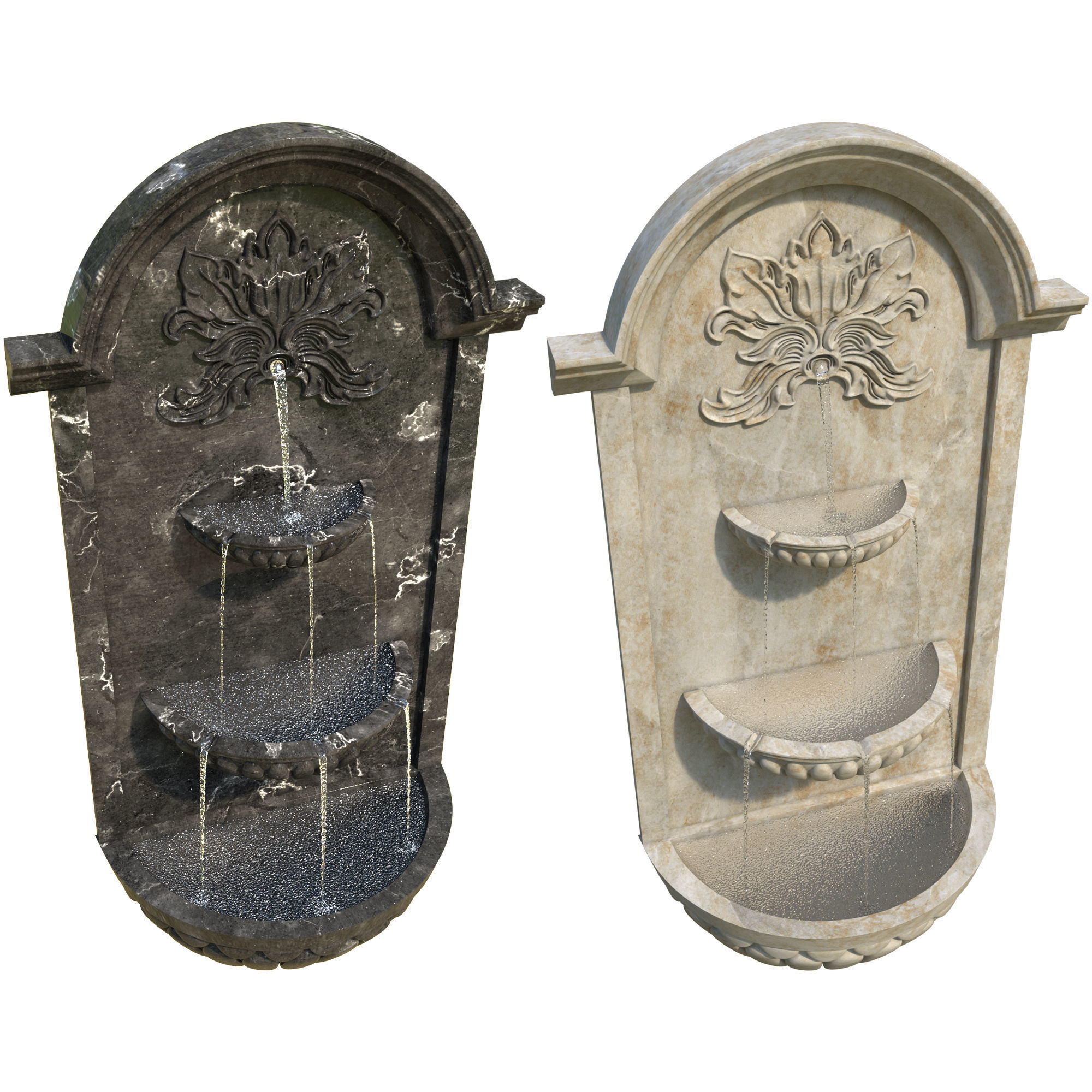 Classic Wall Fountain 02 3D model_2