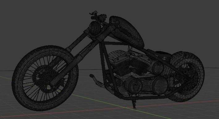 Custom Harley Davidson Bobber Low-poly 3D model_6