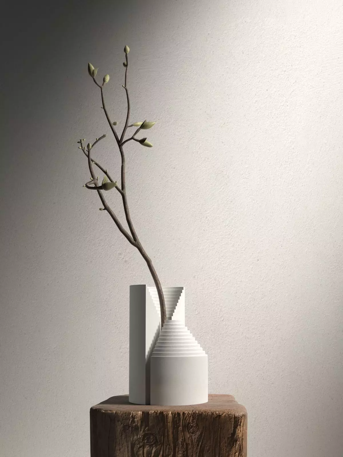Ark Vase with Magnolia 3D model_0