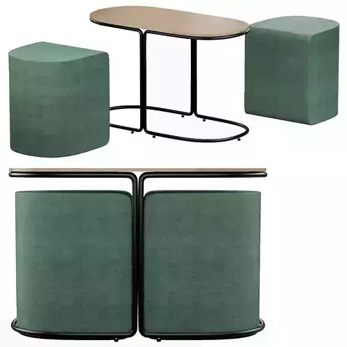 Marade Table Ottoman Set Bay Green 3D model