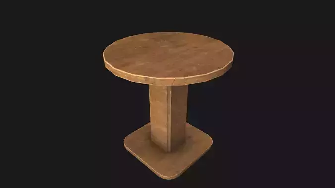 3d table low poly wooden Low-poly 3D model