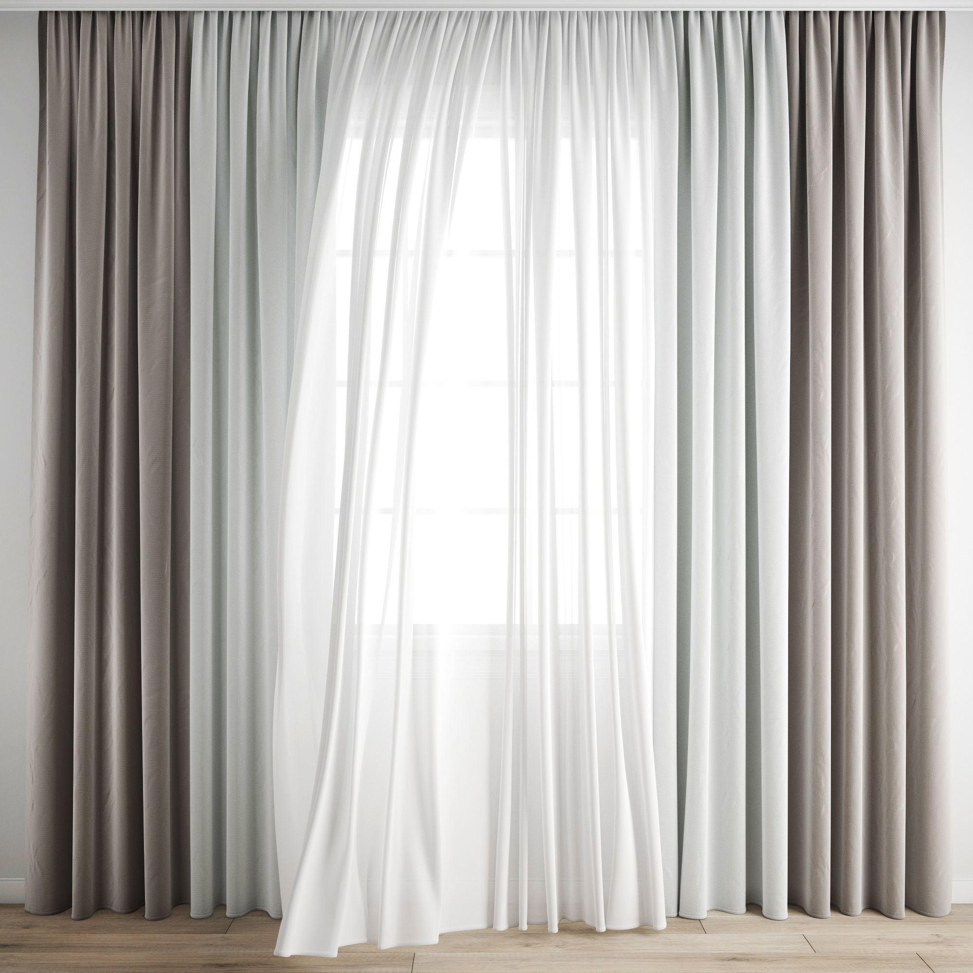 Curtain 291 Wind blowing effect 6 3D model_3