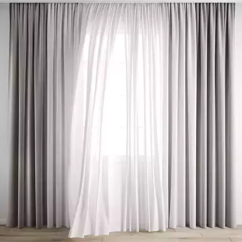 Curtain 291 Wind blowing effect 6 3D model