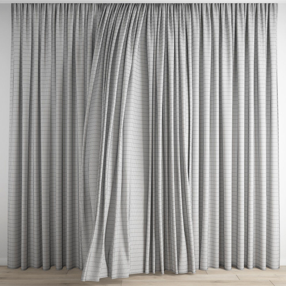 Curtain 291 Wind blowing effect 6 3D model_2