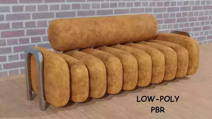 SOFA 3D MODEL LOWPOLY and PBR  Low-poly 3D model