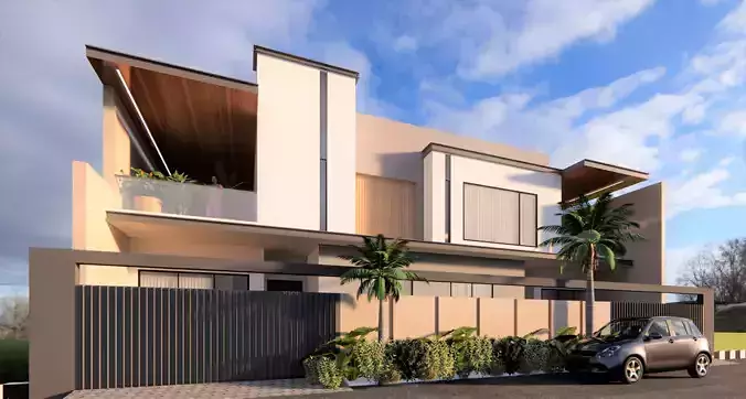 Exterior Scene 3D House Elevation model