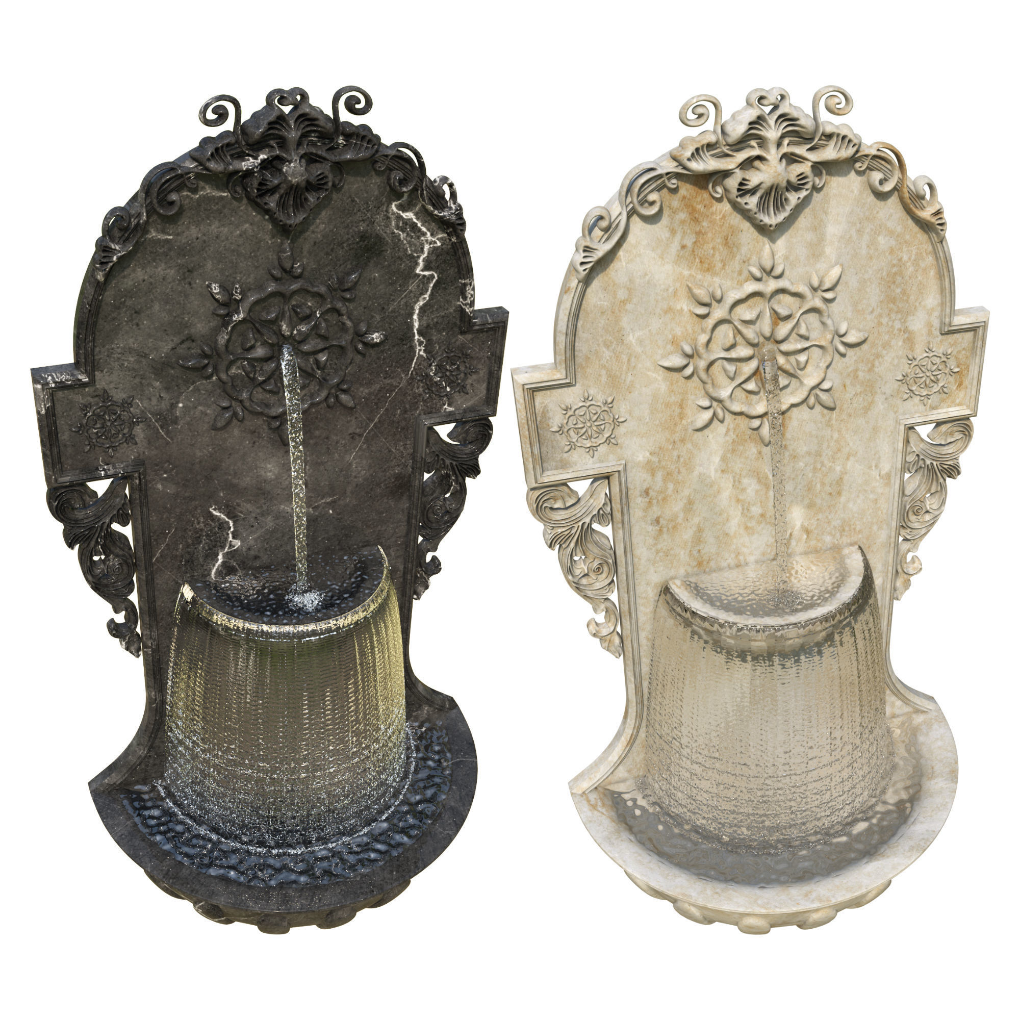 Classic Wall Fountain 03 3D model_2