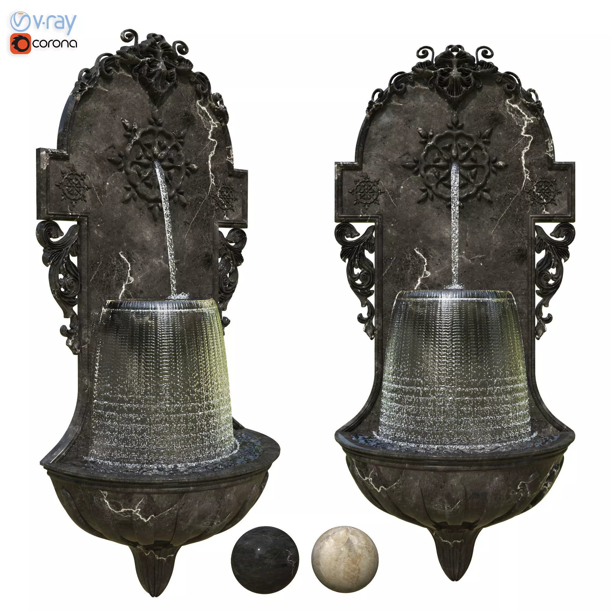 Classic Wall Fountain 03 3D model_0