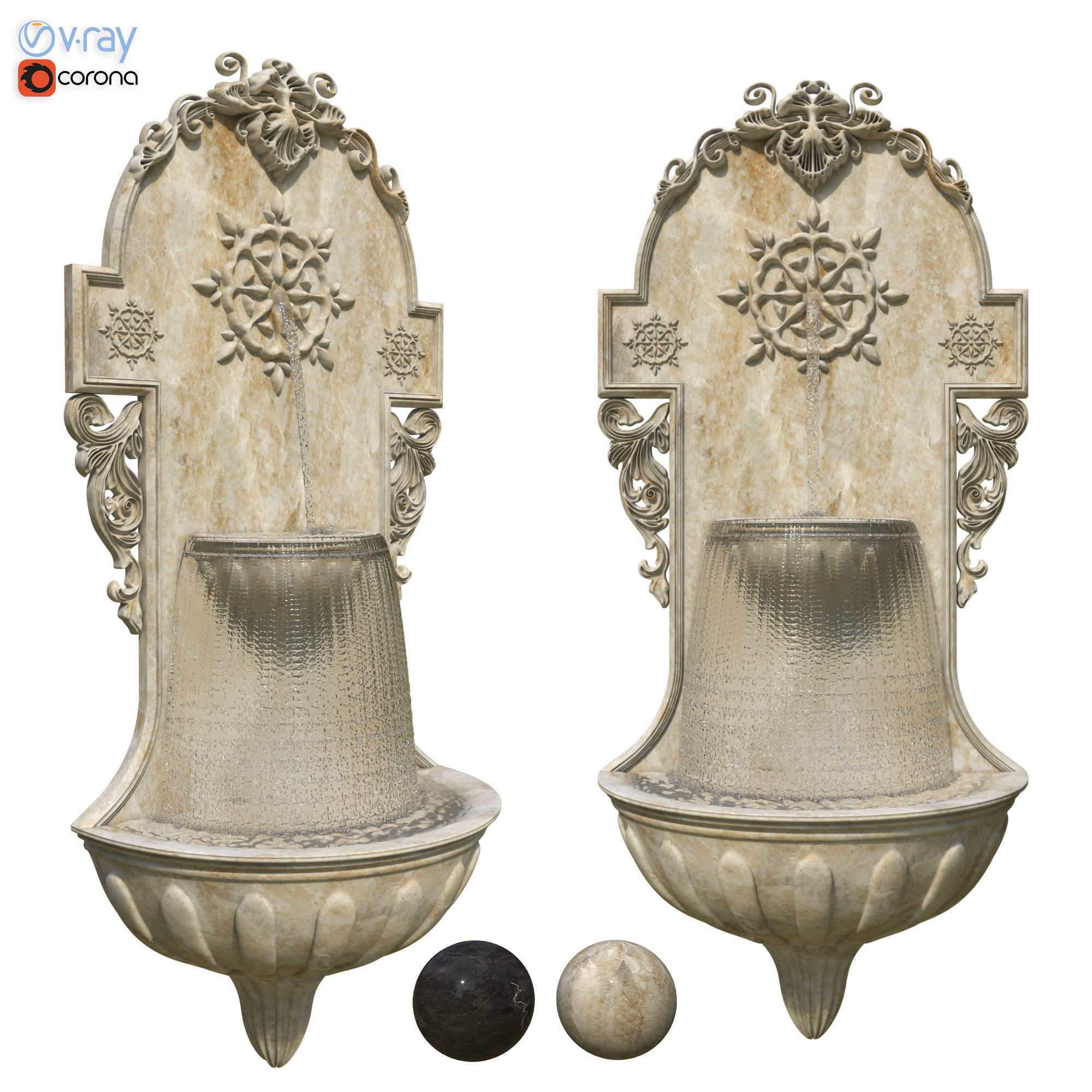 Classic Wall Fountain 03 3D model_1