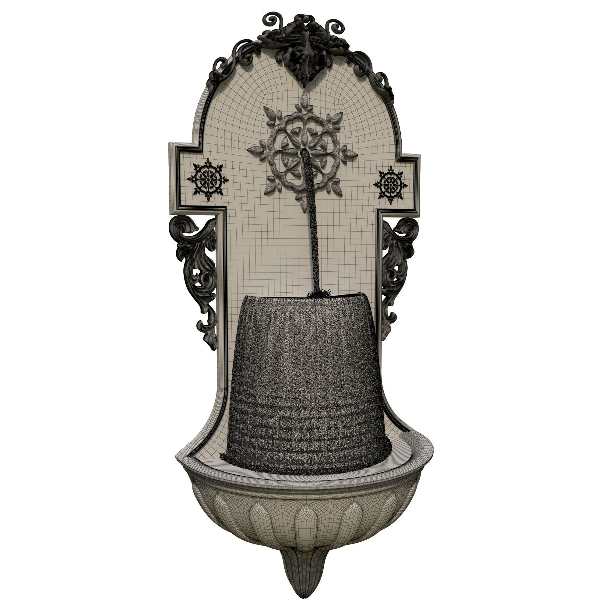 Classic Wall Fountain 03 3D model_3