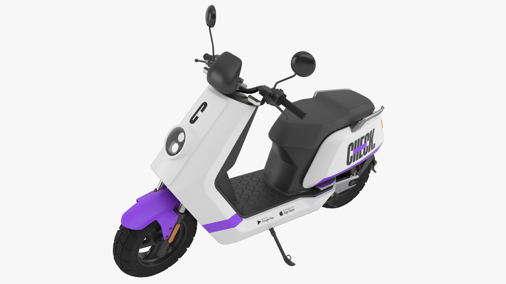Electric Scooter Check  Low-poly 3D model_6