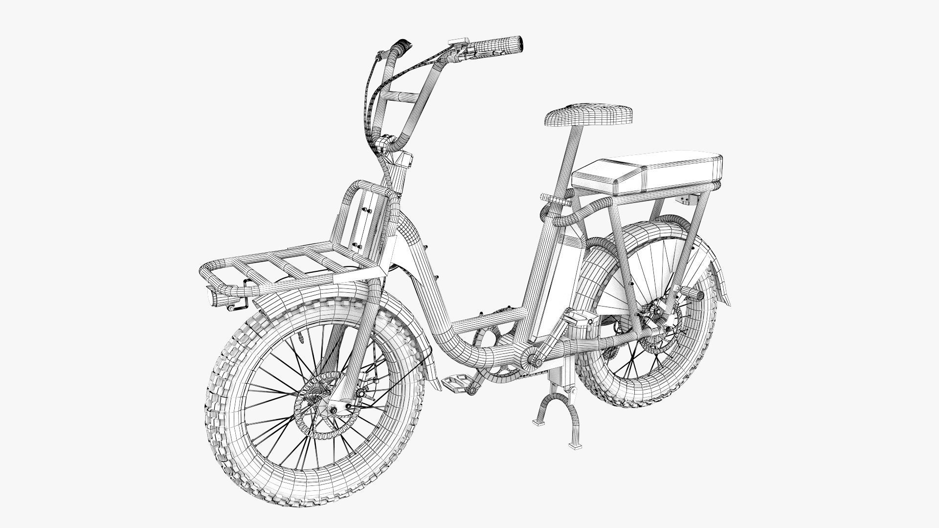 Radrunner electric bike with basket 3D model_12