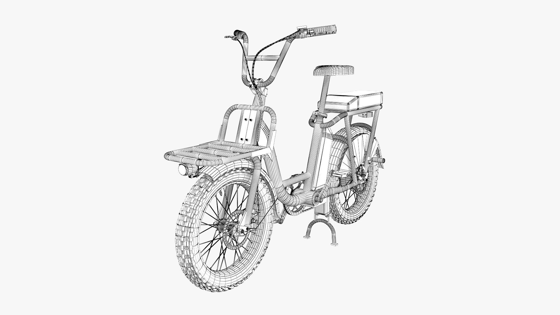 Radrunner electric bike with basket 3D model_15