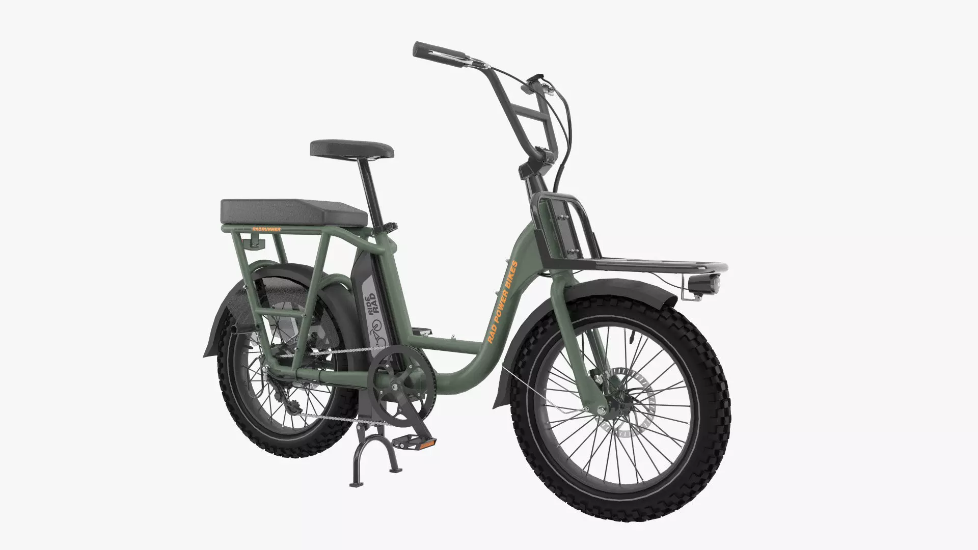 Radrunner electric bike with basket 3D model_0