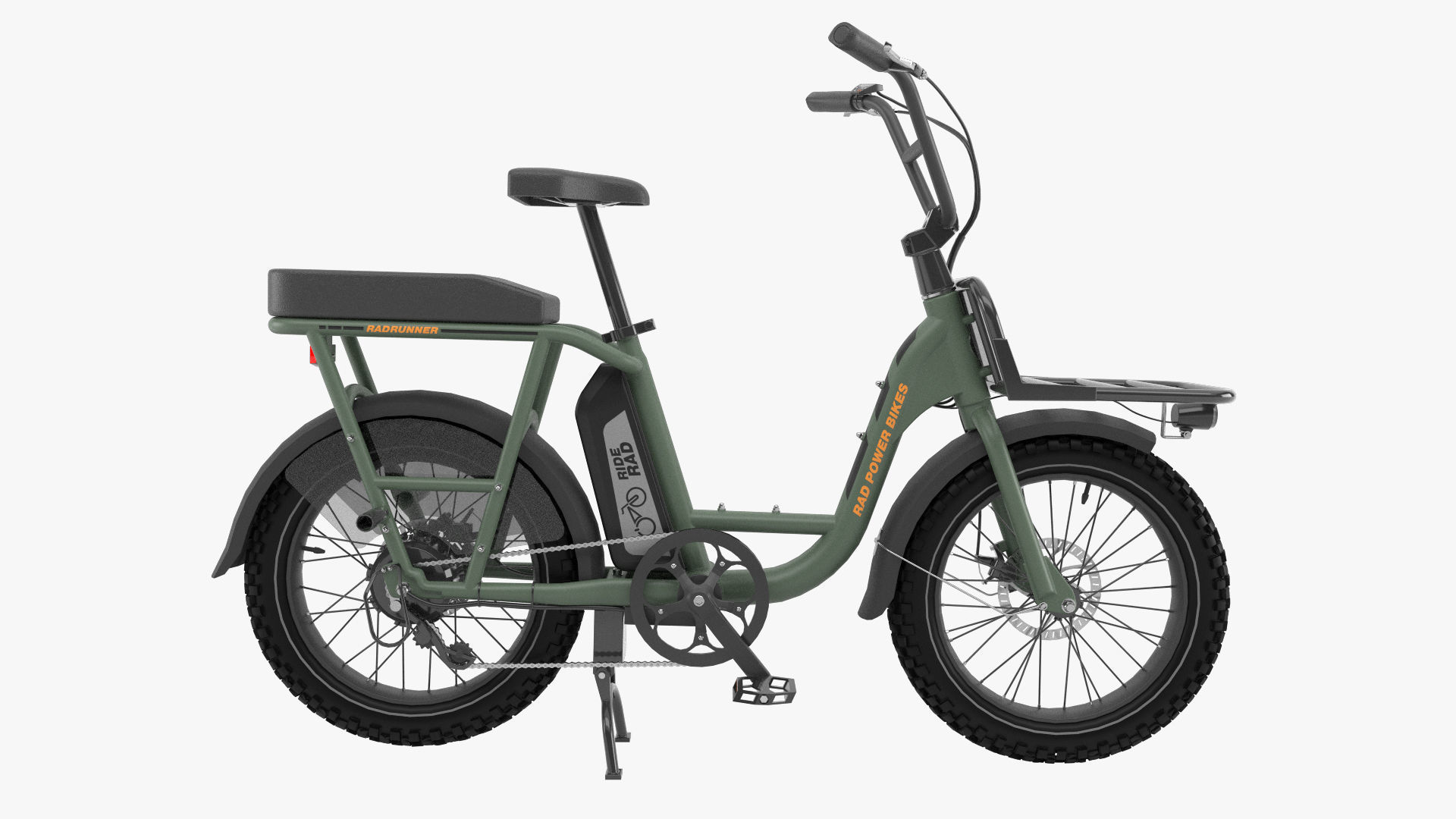 Radrunner electric bike with basket 3D model_1
