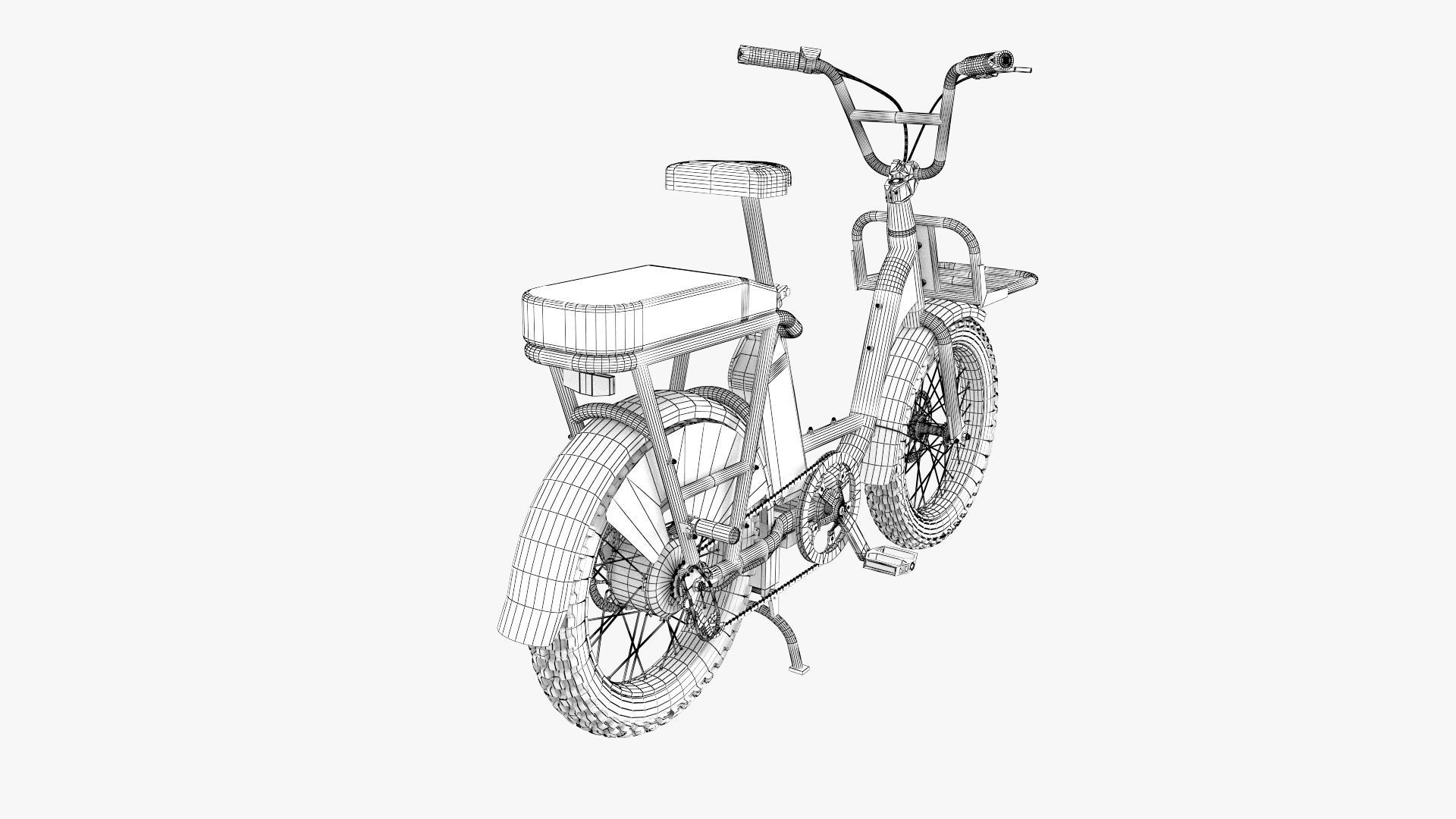 Radrunner electric bike with basket 3D model_11