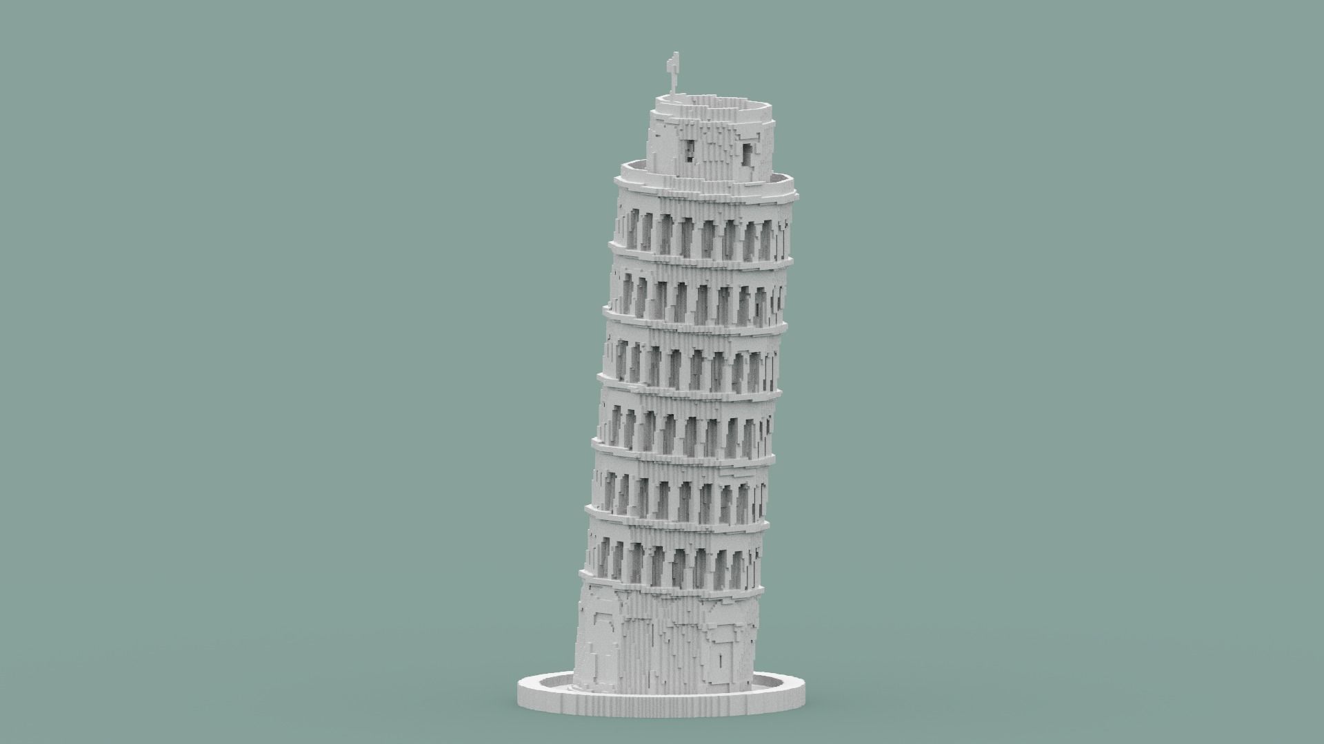 Voxel Pisa Tower Low-poly 3D model_10