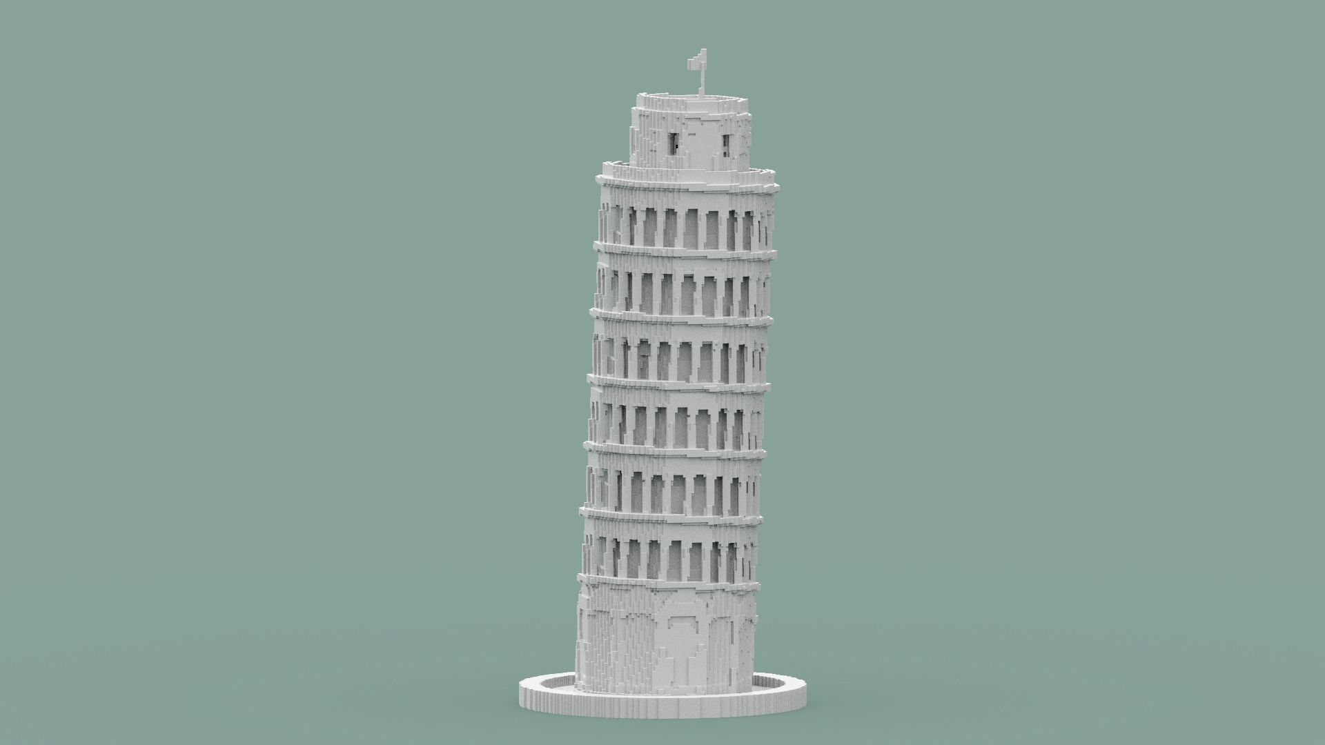Voxel Pisa Tower Low-poly 3D model_20