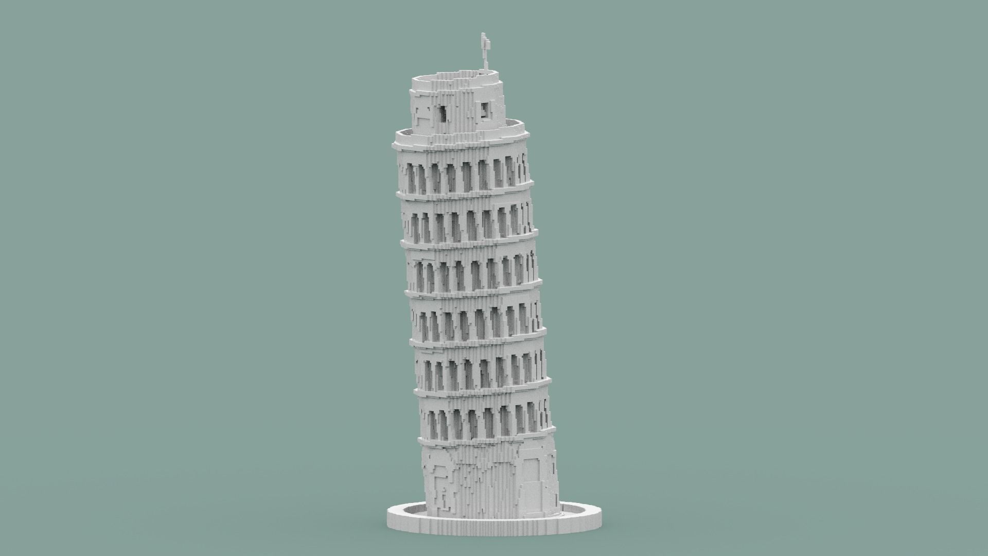 Voxel Pisa Tower Low-poly 3D model_16