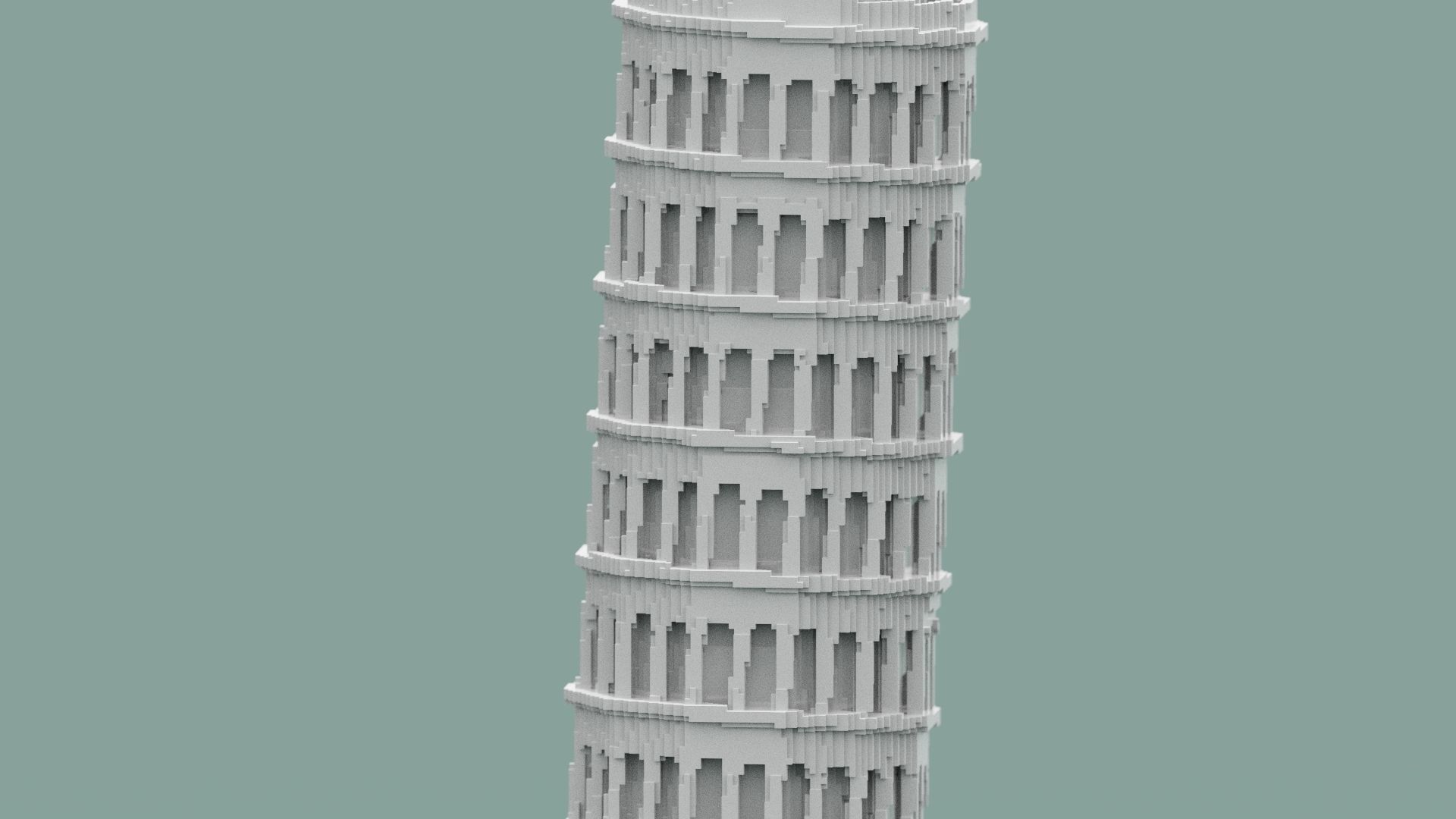 Voxel Pisa Tower Low-poly 3D model_4