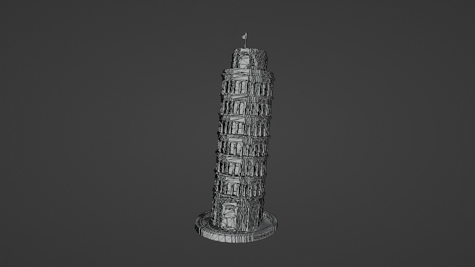 Voxel Pisa Tower Low-poly 3D model_6
