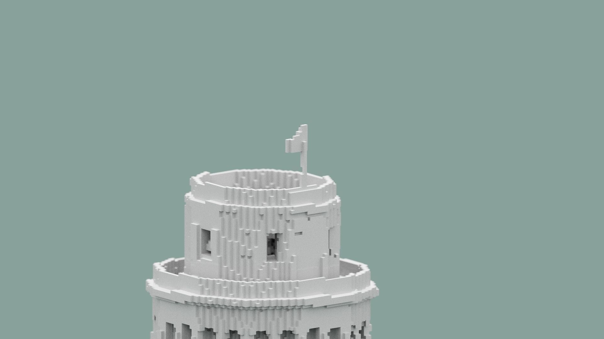 Voxel Pisa Tower Low-poly 3D model_2