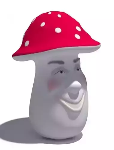 Mushroom Face Sculpture