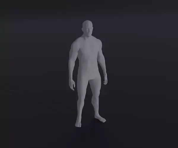 Male Body Base Mesh Animated and Rigged 3D Model 10k Polygons Low-poly 3D model