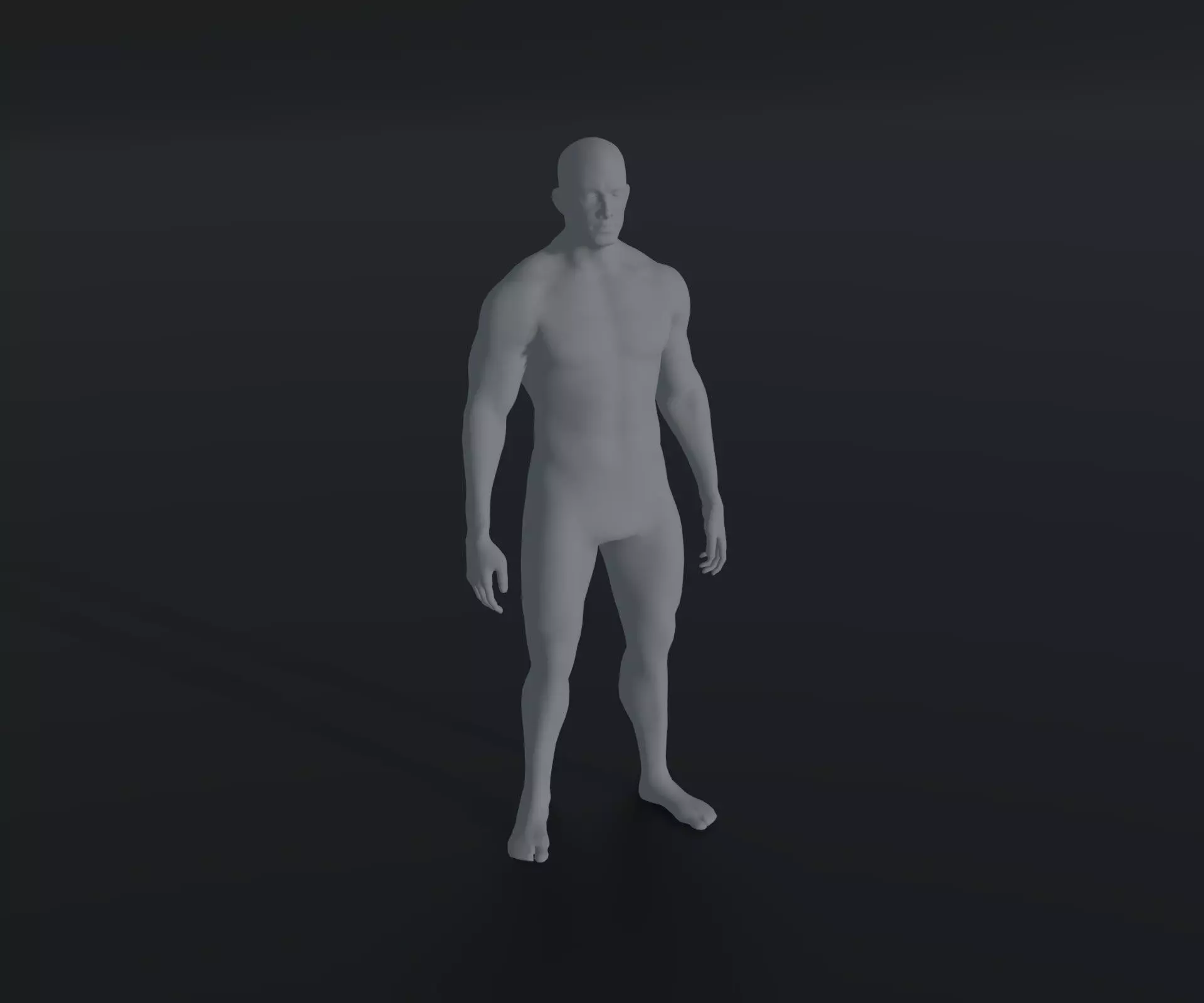 Male Body Base Mesh Animated and Rigged 3D Model 10k Polygons Low-poly 3D model_0