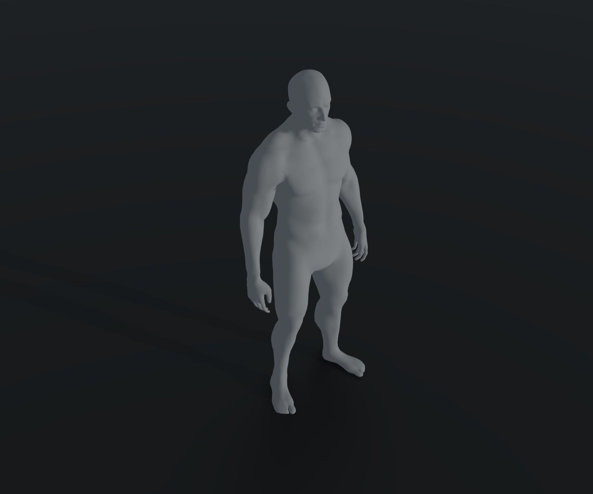 Male Body Base Mesh Animated and Rigged 3D Model 10k Polygons Low-poly 3D model_20