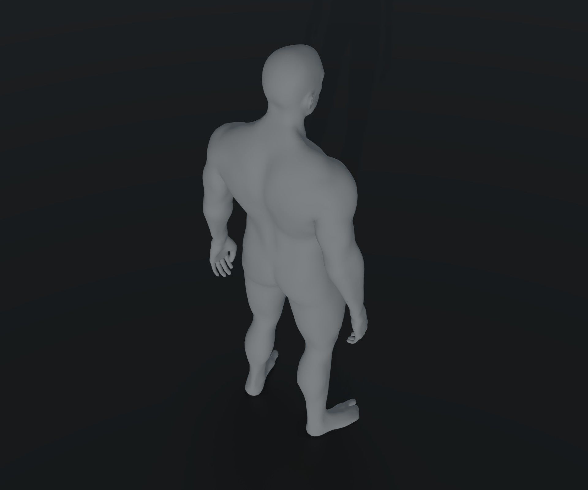 Male Body Base Mesh Animated and Rigged 3D Model 10k Polygons Low-poly 3D model_11