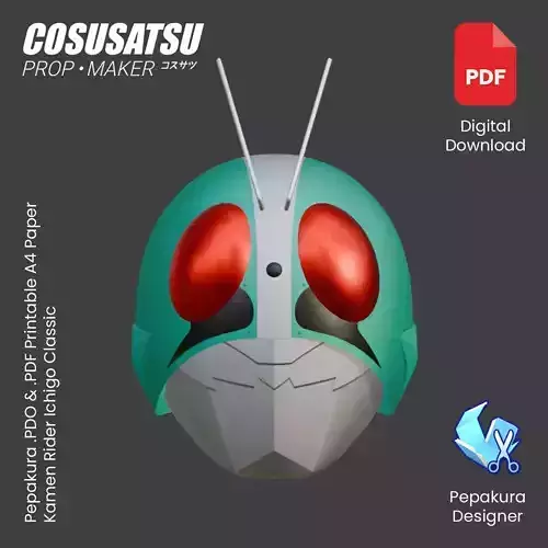 DIY Kamen Rider Ichigo Classic Helmet Cosplay EVA Foam Template