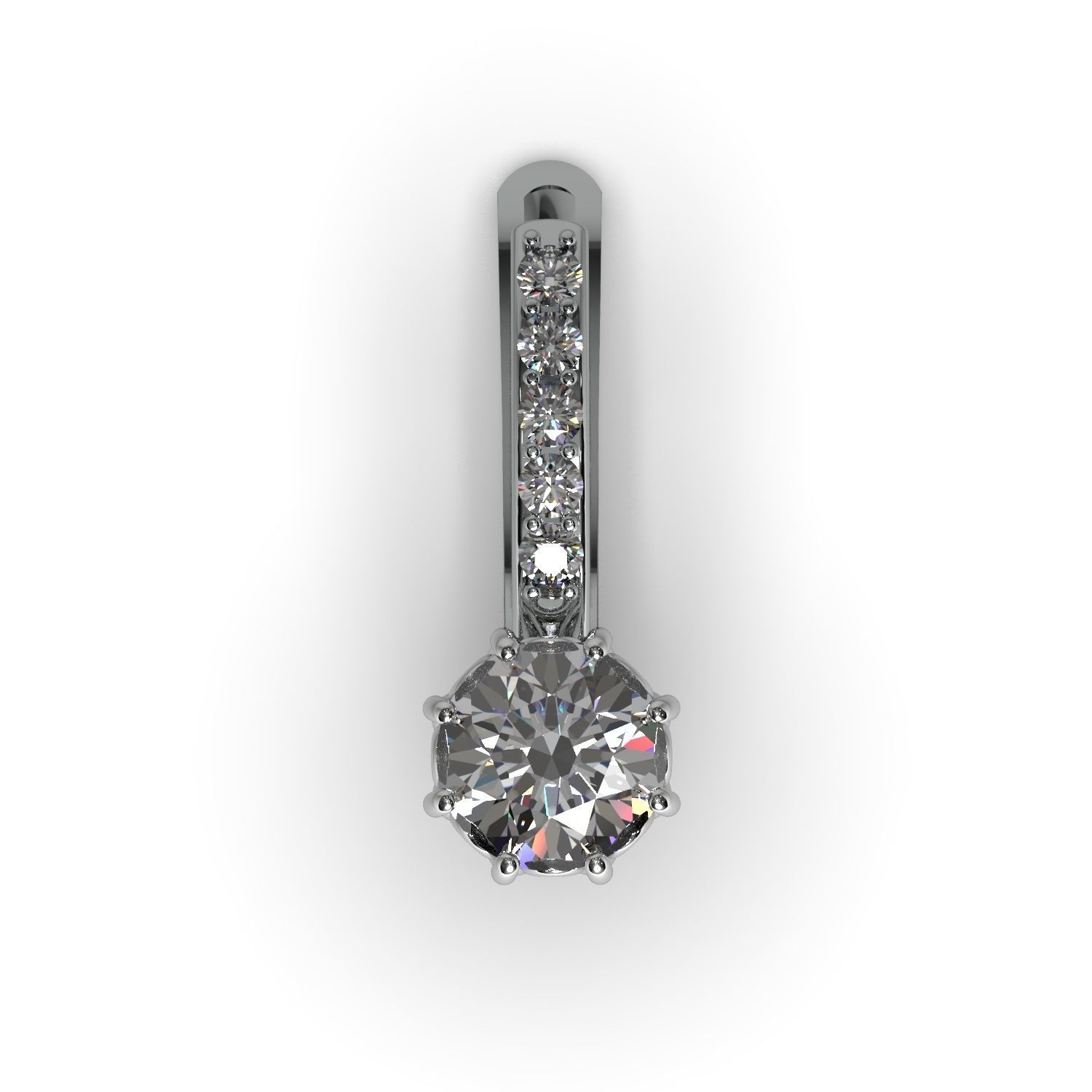 Earrings with diamonds 3D print model_2