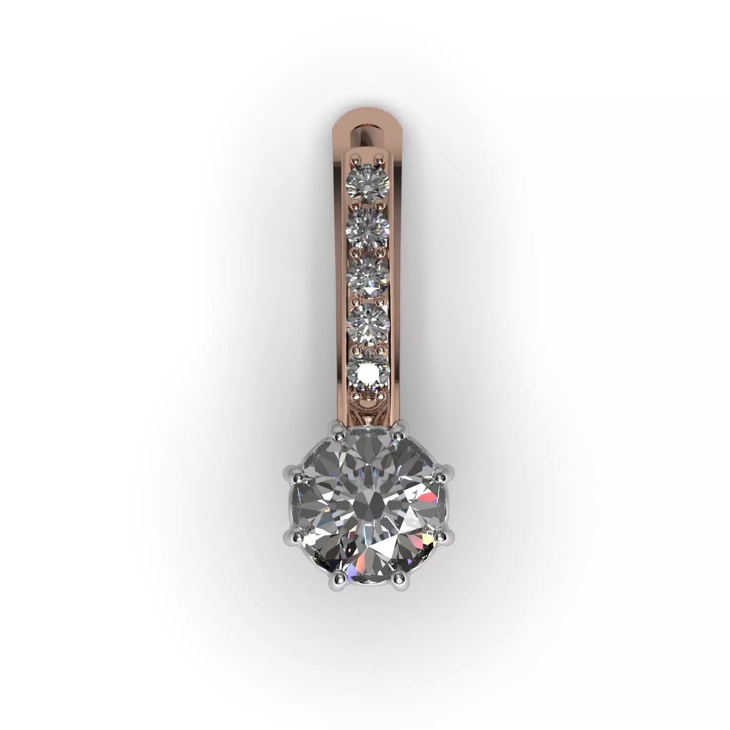 Earrings with diamonds 3D print model_0