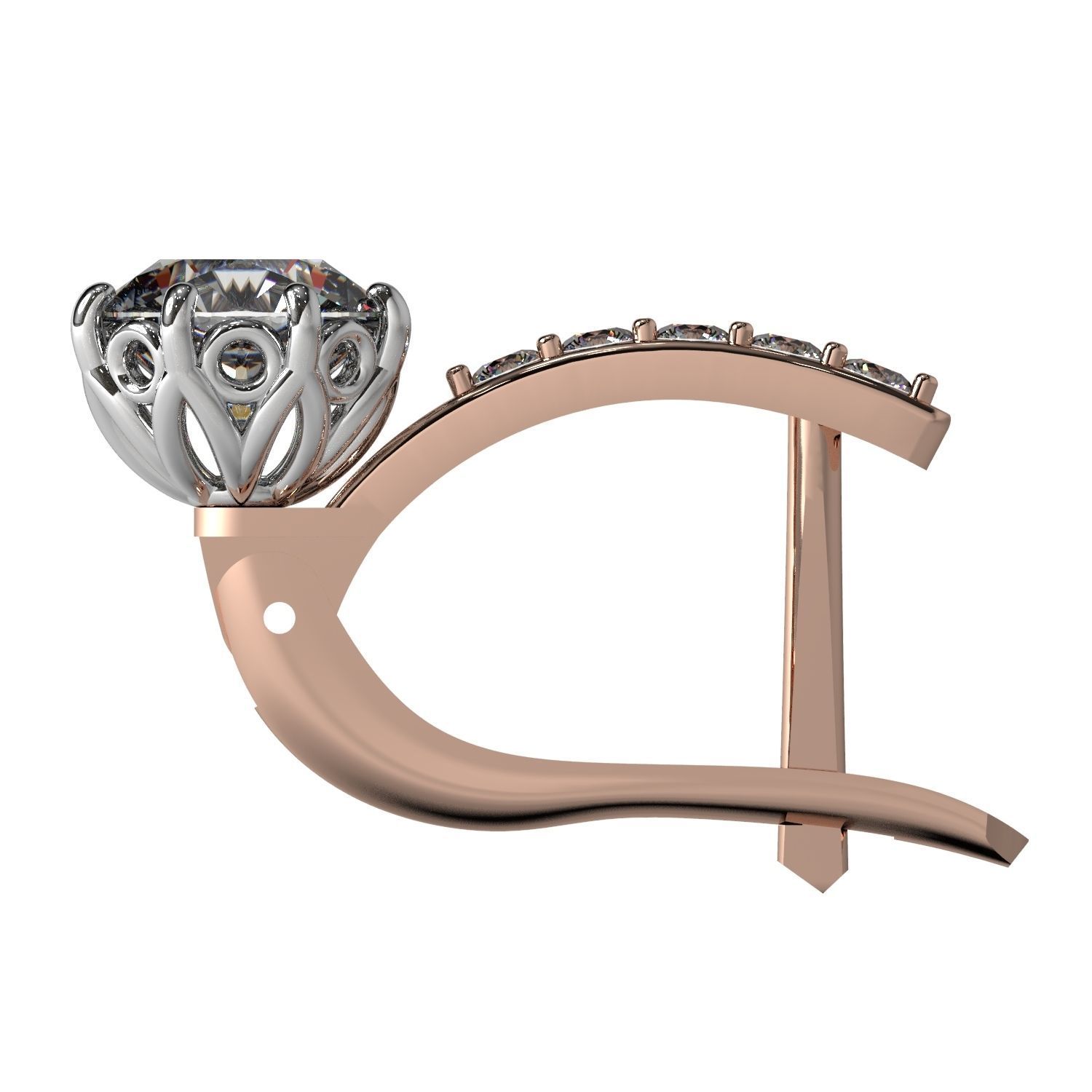 Earrings with diamonds 3D print model_3