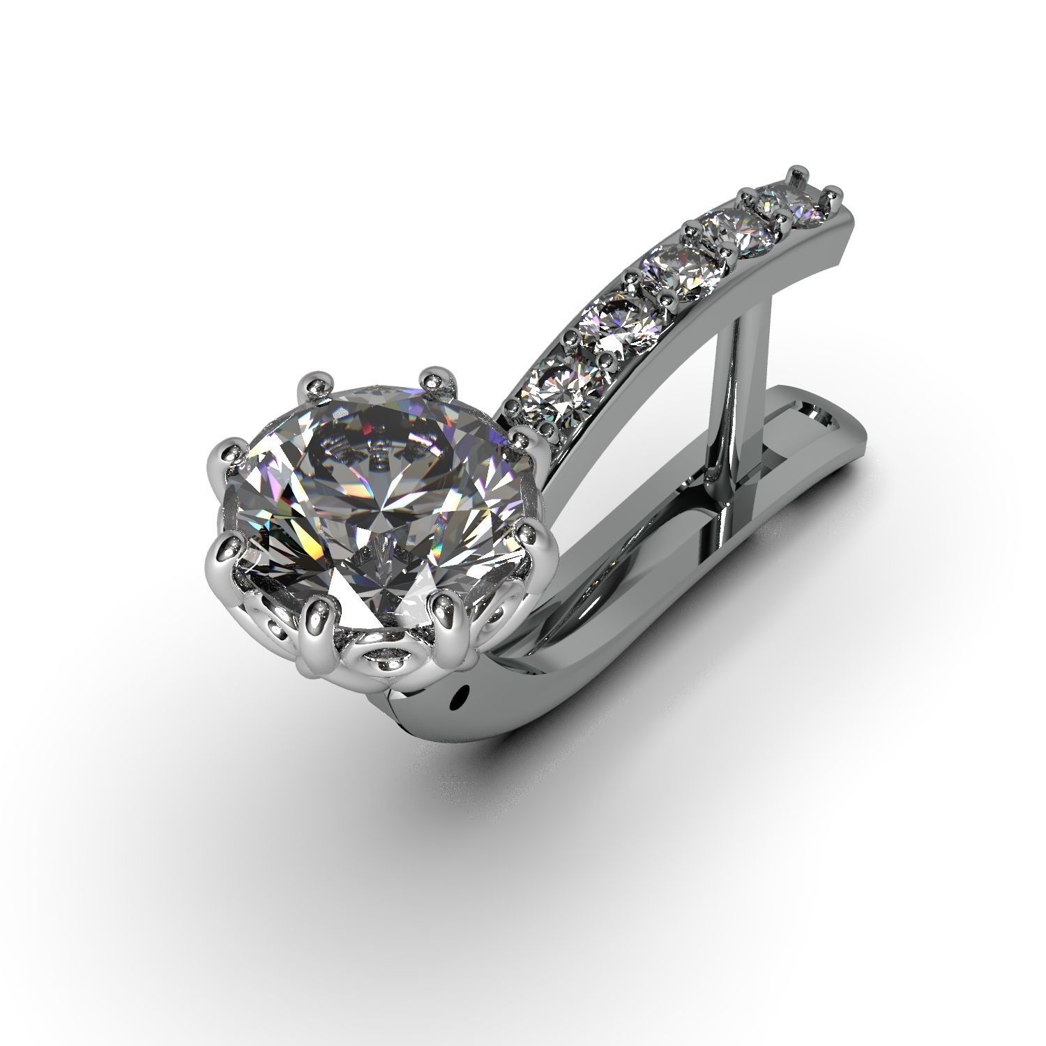 Earrings with diamonds 3D print model_8